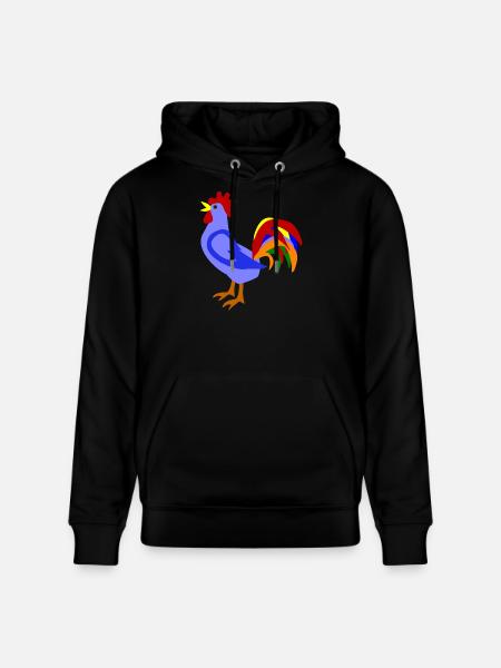 Farbenfroher Hahn im Kunstdesign - Stanley/Stella Unisex Bio-Hoodie CRUISER  - Schwarz