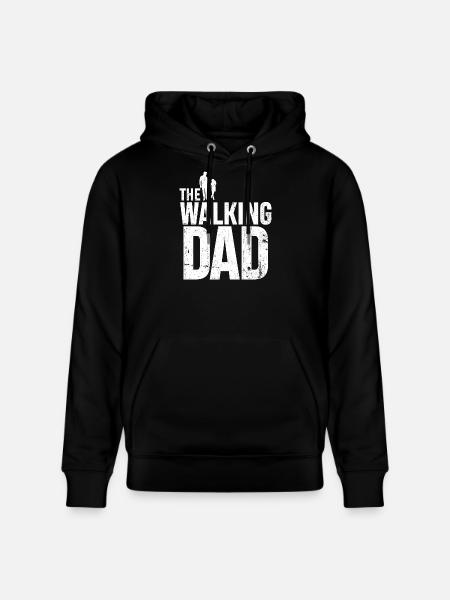 Walking Dad Parody Silhouette - Stanley/Stella CRUISER Unisex Organic Hoodie - black