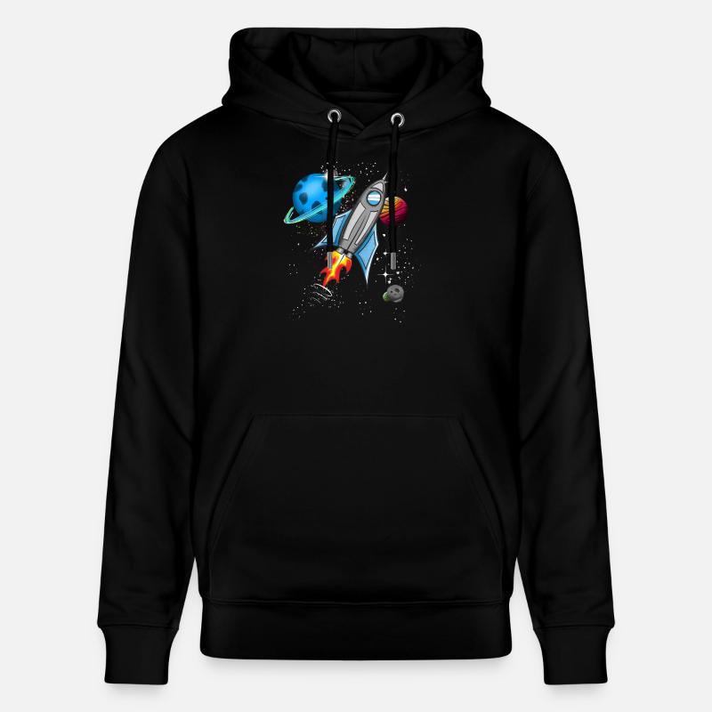 Fusée dans l’espace - Sweat à capuche bio CRUISER Stanley/Stella Unisexe - noir
