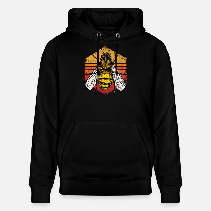 Illustration rétro de Sunset Bee - Sweat à capuche bio CRUISER Stanley/Stella Unisexe - noir