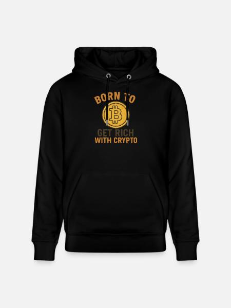 Get Rich with Crypto - Stanley/Stella CRUISER Unisex Organic Hoodie - black