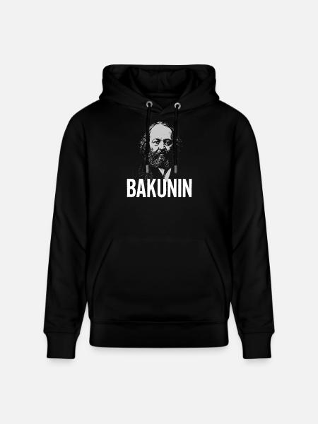 Bakunin-Porträt fette Typografie - Stanley/Stella Unisex Bio-Hoodie CRUISER  - Schwarz