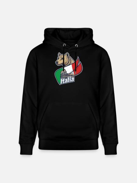 Italian Wolf with Colosseum - Stanley/Stella CRUISER Unisex Organic Hoodie - black