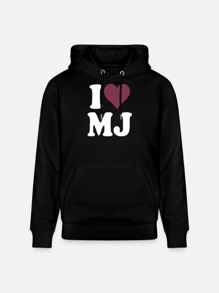 Ich liebe klassisches Burgunderherz-Design - Stanley/Stella Unisex Bio-Hoodie CRUISER - Schwarz