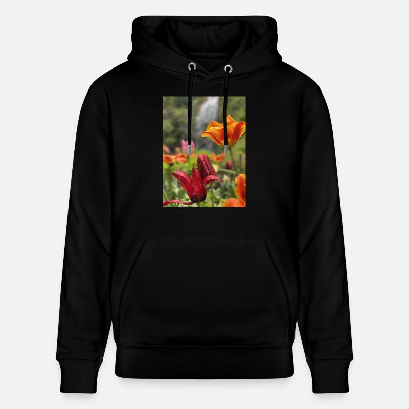 Tulpen bunt - Stanley/Stella Unisex Bio-Hoodie CRUISER  - Schwarz