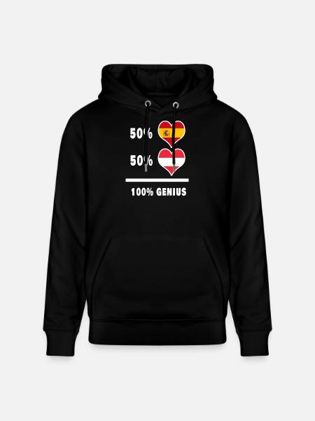 Austria and Spain Genius / gift - Stanley/Stella CRUISER Unisex Organic Hoodie - black
