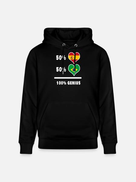 Brazil and Spain genius / gift - Stanley/Stella CRUISER Unisex Organic Hoodie - black