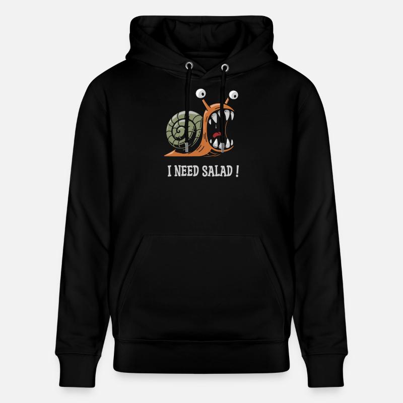 escargot , j'ai besoin de salade ! - Sweat à capuche bio CRUISER Stanley/Stella Unisexe - noir