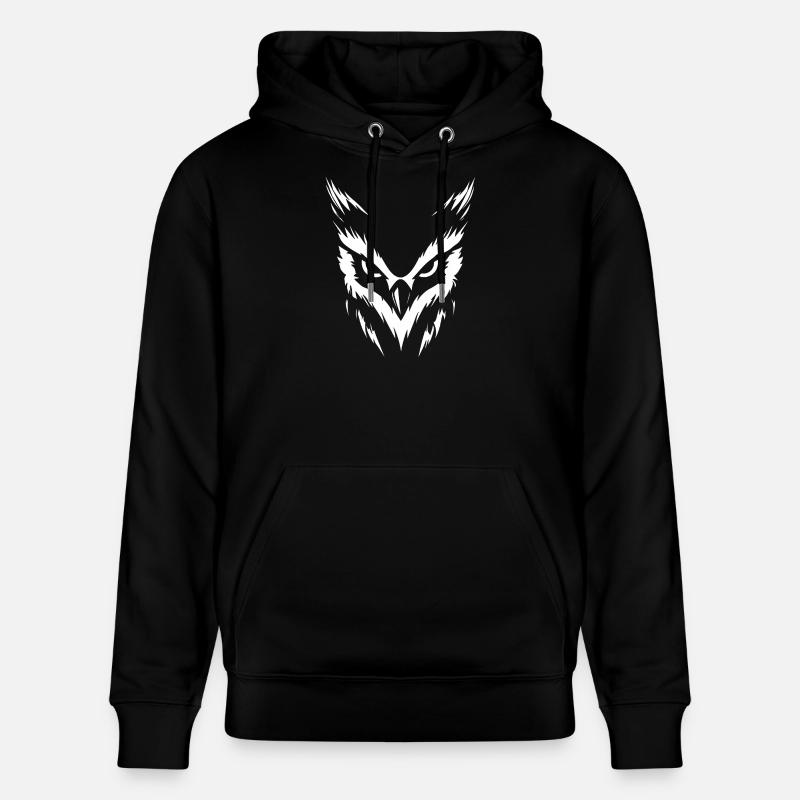 weiße Eule - Stanley/Stella Unisex Bio-Hoodie CRUISER  - Schwarz