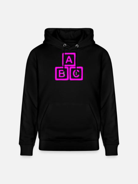 ABC Neon Block Graphic Print - Stanley/Stella CRUISER Unisex Organic Hoodie - black