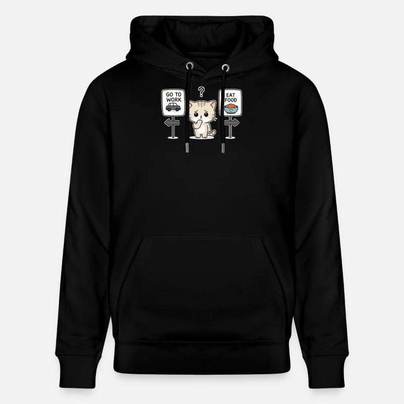 Katzendilemma: Arbeit oder Mahlzeit - Stanley/Stella Unisex Bio-Hoodie CRUISER - Schwarz