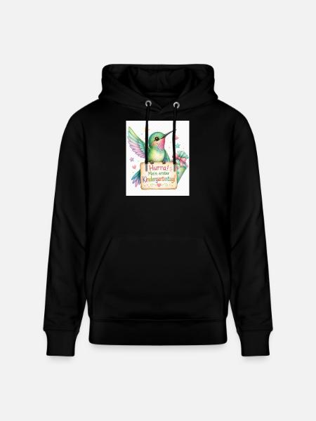 Hurra: Erster Kindergartenstart - Stanley/Stella Unisex Bio-Hoodie CRUISER - Schwarz