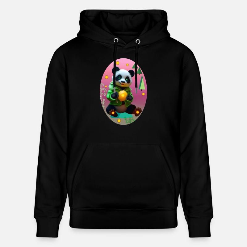 Cyber panda avec citron néon - Sweat à capuche bio CRUISER Stanley/Stella Unisexe - noir