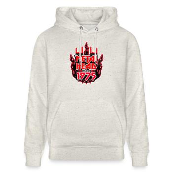 METALHEAD since 1975 - Stanley/Stella CRUISER Unisex Organic Hoodie - heather oatmeal - Front - Alina (178cm) & Michal (187cm)