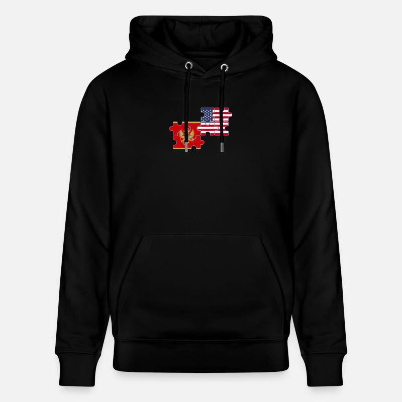 Monténégro États-Unis drapeau Monténégrins américains - Sweat à capuche bio CRUISER Stanley/Stella Unisexe - noir