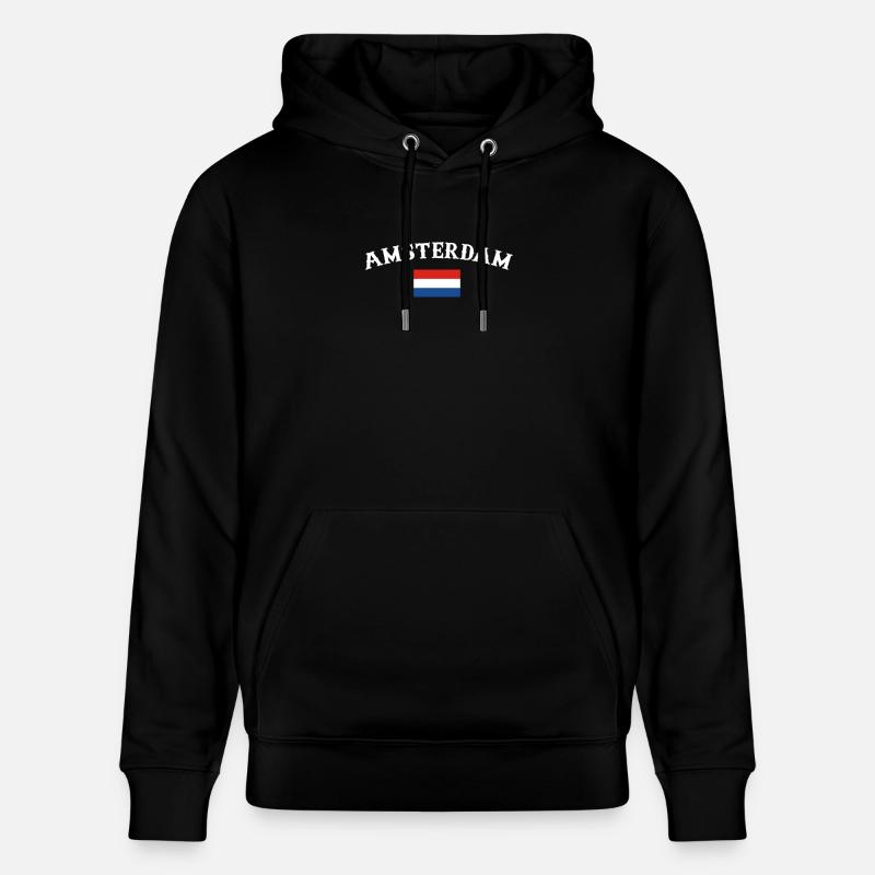 Amsterdam Pays-Bas Drapeau néerlandais - Sweat à capuche bio CRUISER Stanley/Stella Unisexe - noir