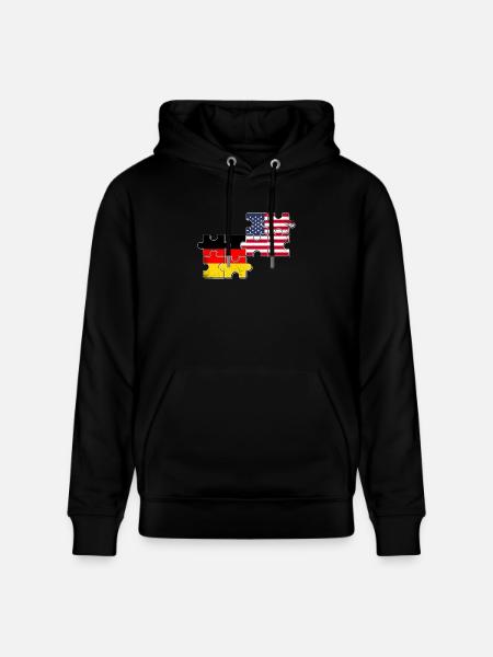 Germany USA Flag American German - Stanley/Stella CRUISER Unisex Organic Hoodie - black
