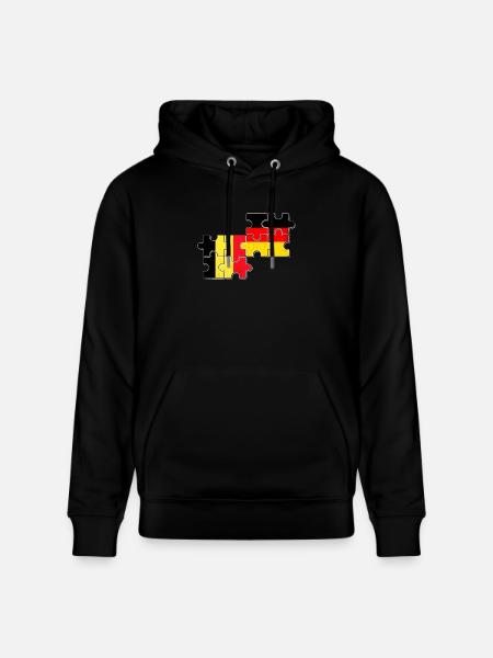 Belgium Germany Flag Belgian German - Stanley/Stella CRUISER Unisex Organic Hoodie - black