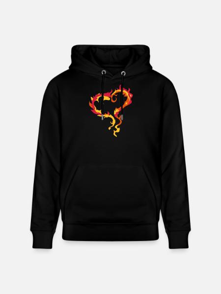 Heart of Flames - Stanley/Stella CRUISER Unisex Organic Hoodie - black