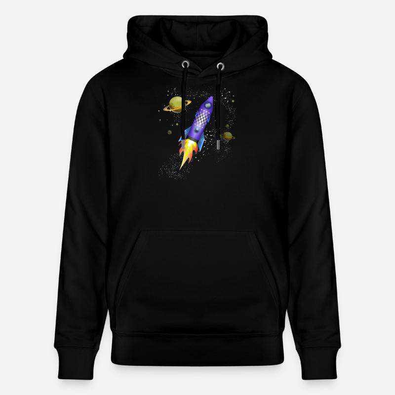 Fusée dans l'espace - Sweat à capuche bio CRUISER Stanley/Stella Unisexe - noir