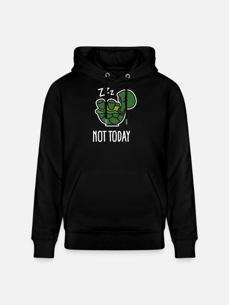 Not today - cute sleeping lazy turtle, baby - Stanley/Stella CRUISER Unisex Organic Hoodie - black