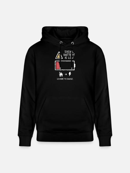 Social Battery - Stanley/Stella Unisex Bio-Hoodie CRUISER - Schwarz