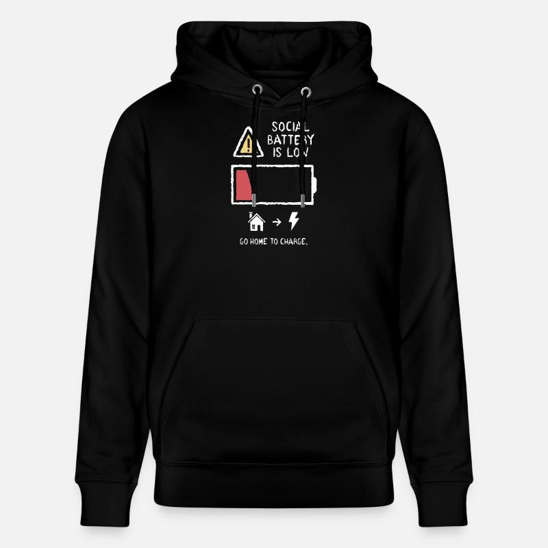 Social Battery - Sweat à capuche bio CRUISER Stanley/Stella Unisexe - noir