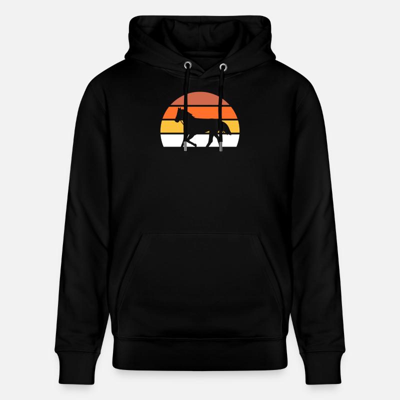 Pferd Retro - Stanley/Stella Unisex Bio-Hoodie CRUISER - Schwarz