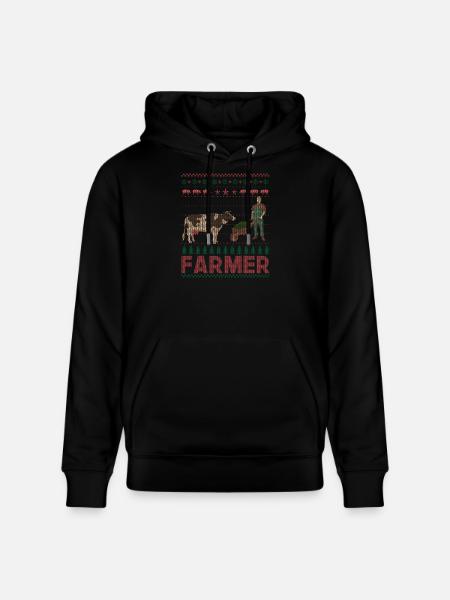 Noël fermier fermier vache - Sweat à capuche bio CRUISER Stanley/Stella Unisexe - noir