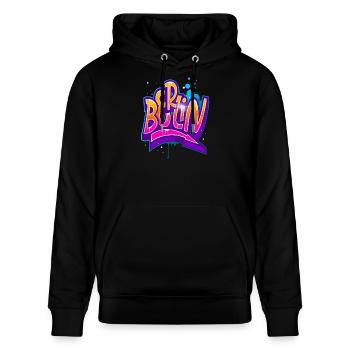 Berlin Graffiti - Stanley/Stella Unisex Bio-Hoodie CRUISER  - Schwarz - Vorne - Alina (178cm) & Michal (187cm)