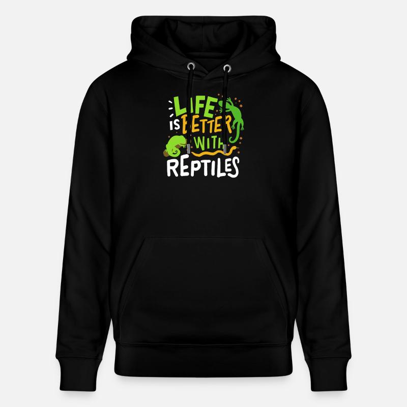 Reptilien Eidechse - Stanley/Stella Unisex Bio-Hoodie CRUISER  - Schwarz