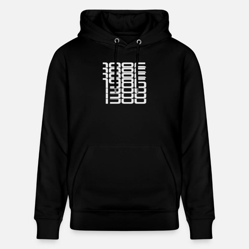1986 Stack Digits Pattern - Stanley/Stella CRUISER Unisex Organic Hoodie - black