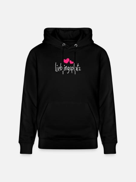 Lieblingsplatz Kissen mit Herz Geschenk - Stanley/Stella Unisex Bio-Hoodie CRUISER  - Schwarz