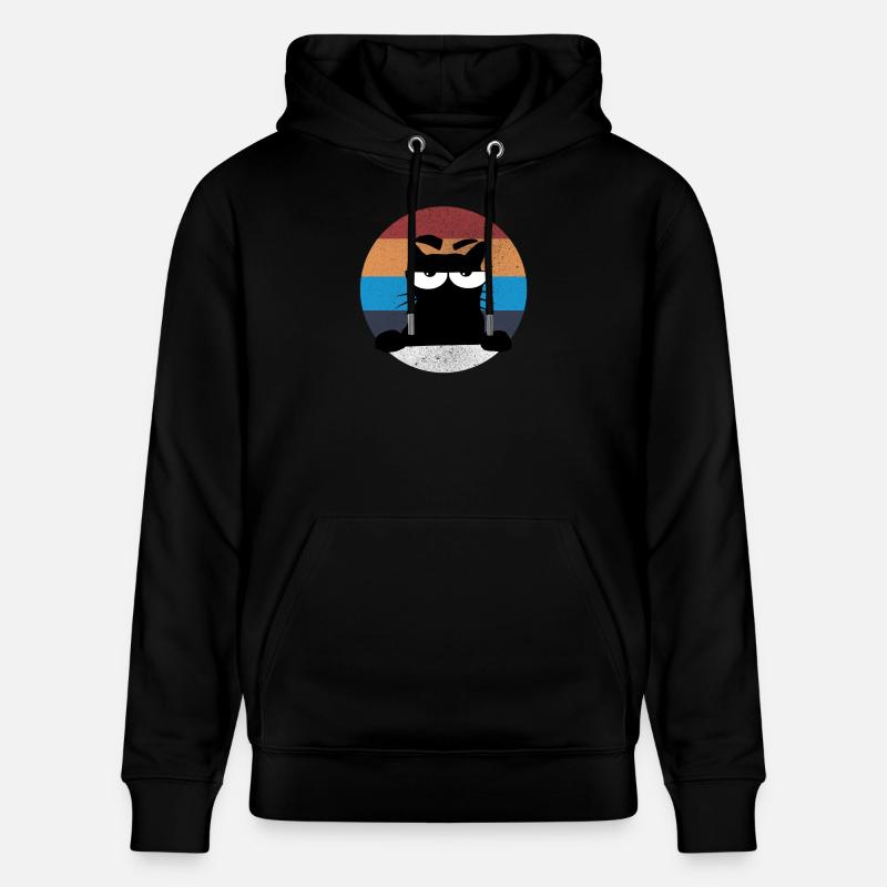 Chat grumpy - Sweat à capuche bio CRUISER Stanley/Stella Unisexe - noir