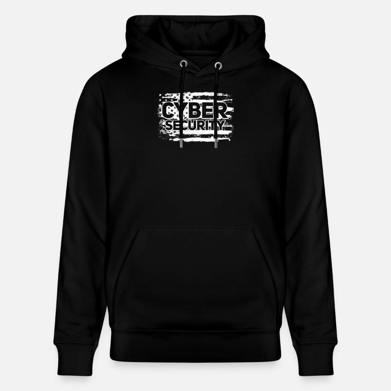 Cybersecurity USA Flag IT Computer - Stanley/Stella CRUISER Unisex Organic Hoodie - black