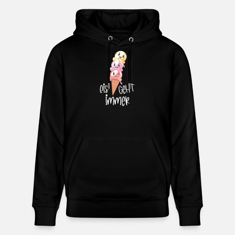 Eiscreme Lover Kawaii "Eis geht immer" - Stanley/Stella Unisex Bio-Hoodie CRUISER - Schwarz
