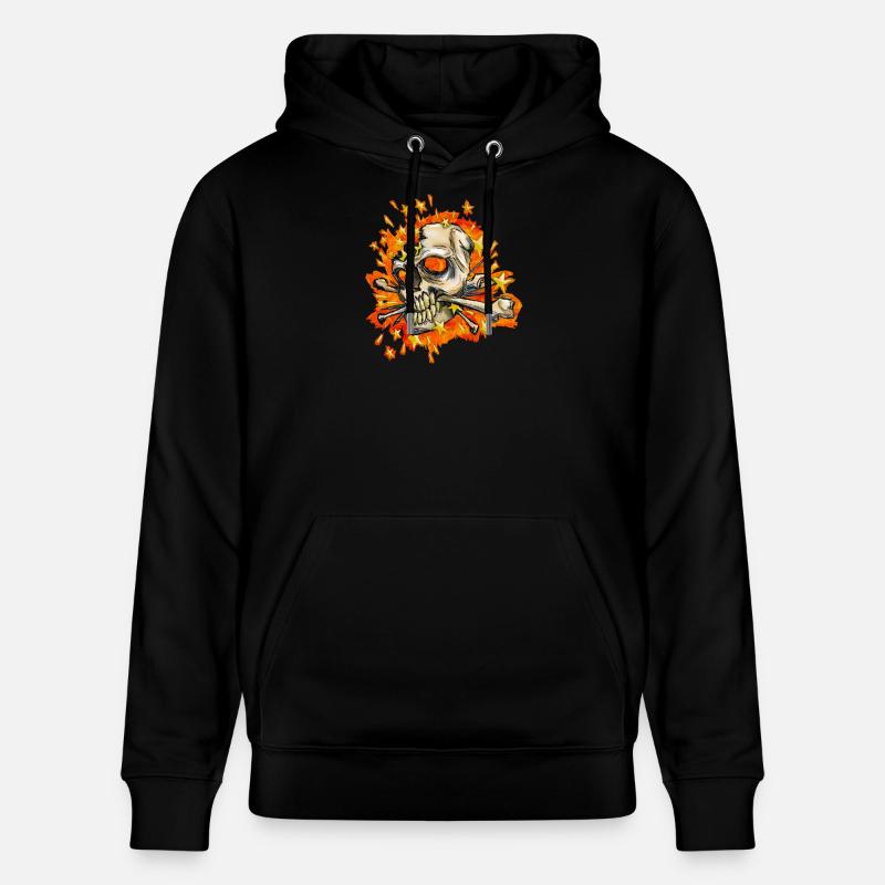 exploding skull - Stanley/Stella CRUISER Unisex Organic Hoodie - black