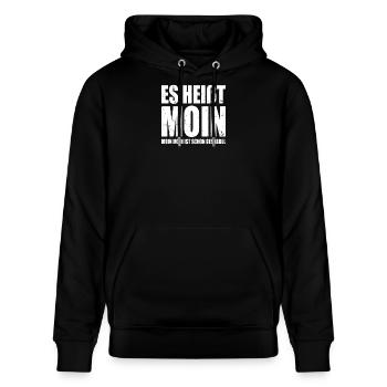 Moin Heißt Es Moin Moin Ist Schon Gesabbel Hamburg - Stanley/Stella Unisex Bio-Hoodie CRUISER  - Schwarz - Vorne - Alina (178cm) & Michal (187cm)