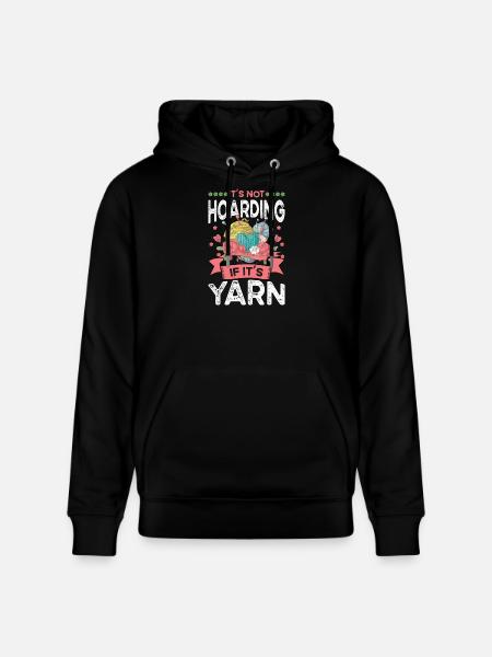 Knitting Yarn Wool Stash Crochet - Stanley/Stella CRUISER Unisex Organic Hoodie - black