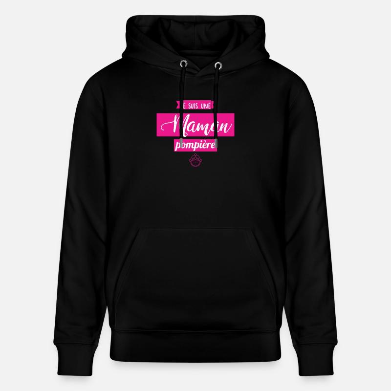 Je suis une maman pompière - Sweat à capuche bio CRUISER Stanley/Stella Unisexe - noir