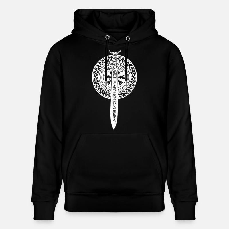 épée et bouclier viking (blanc) - Sweat à capuche bio CRUISER Stanley/Stella Unisexe - noir