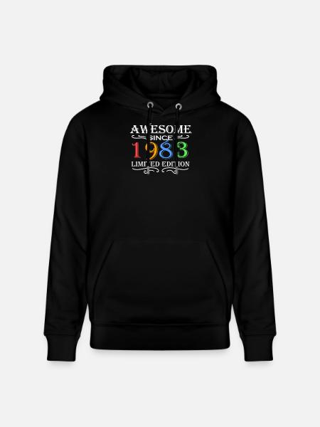 1983 - Born 1983 - Stanley/Stella CRUISER Unisex Organic Hoodie - black