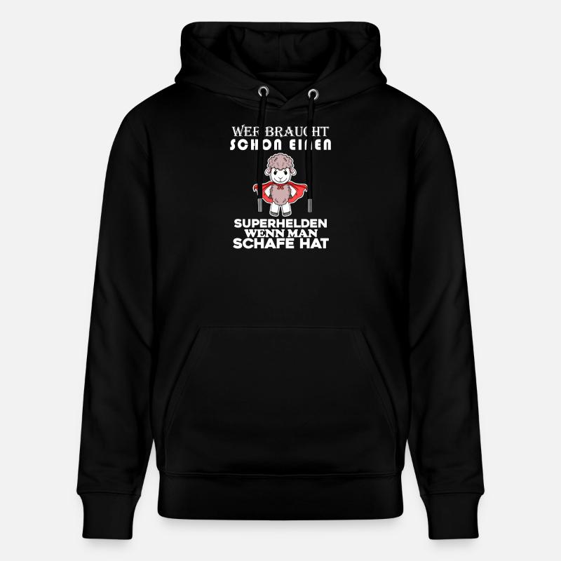 Schaf Superheld Hirte - Stanley/Stella Unisex Bio-Hoodie CRUISER  - Schwarz