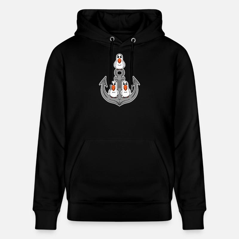 Möwen Möwe Anker - Stanley/Stella Unisex Bio-Hoodie CRUISER  - Schwarz