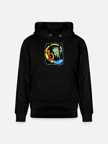 Junge 3 Jahre alt Dinosaurier Astronaut - Stanley/Stella Unisex Bio-Hoodie CRUISER - Schwarz