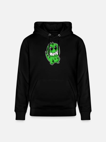 Angry little dinosaur - Stanley/Stella CRUISER Unisex Organic Hoodie - black