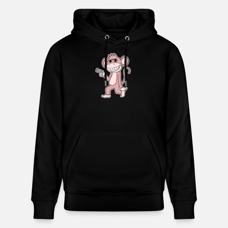 Affe mit Pistole - Stanley/Stella Unisex Bio-Hoodie CRUISER - Schwarz
