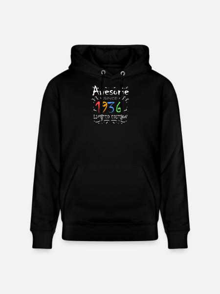 1936 - Born 1936 - Stanley/Stella CRUISER Unisex Organic Hoodie - black
