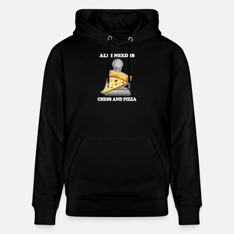 Échecs et pizza - Sweat à capuche bio CRUISER Stanley/Stella Unisexe - noir