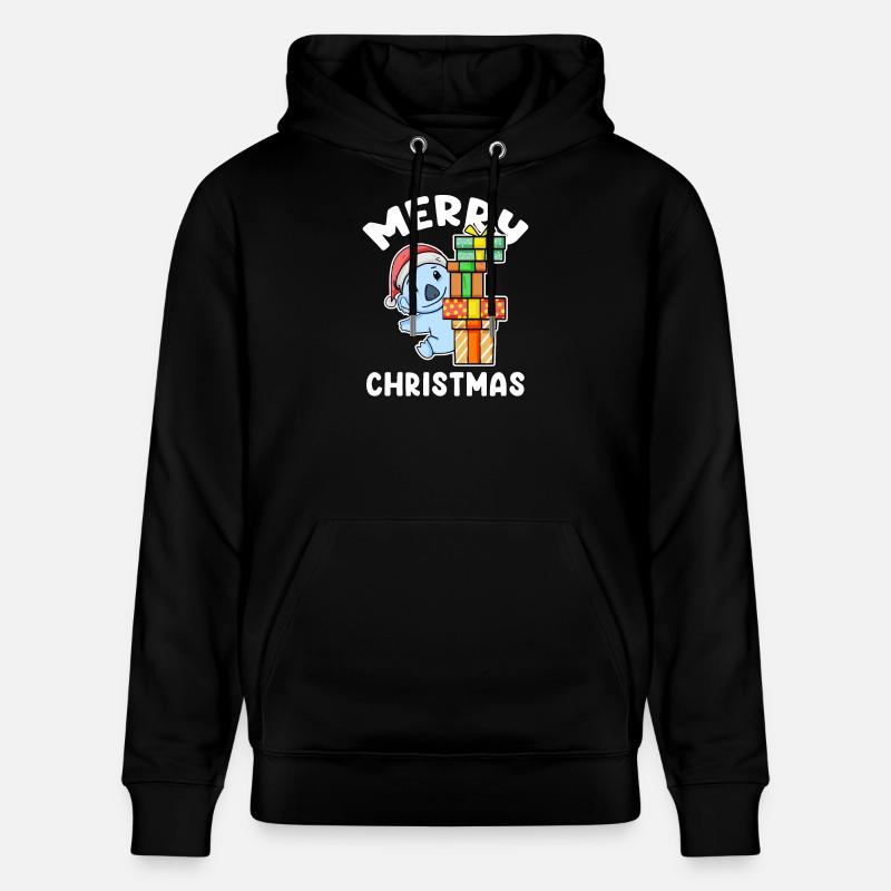 Joyeux Noël Koala avec cadeaux - Sweat à capuche bio CRUISER Stanley/Stella Unisexe - noir